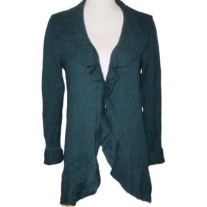 Isaac Mizrahi Live Cascade Ruffle Cardigan Small